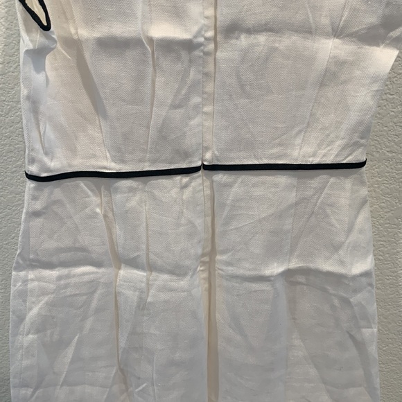 NWT J.Crew Herringbone Linen Dress White Navy 2 - Picture 7 of 9